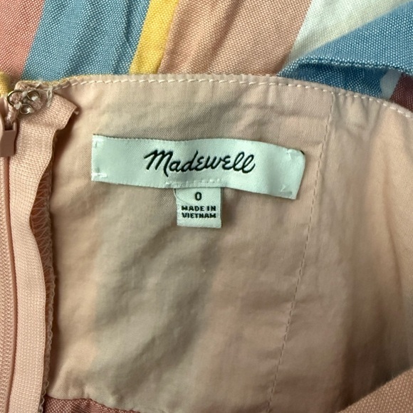 Madewell Tie-Front Cutout Cotton Casual Dress in Sherbet Candy Stripe Size 0 - Picture 13 of 13